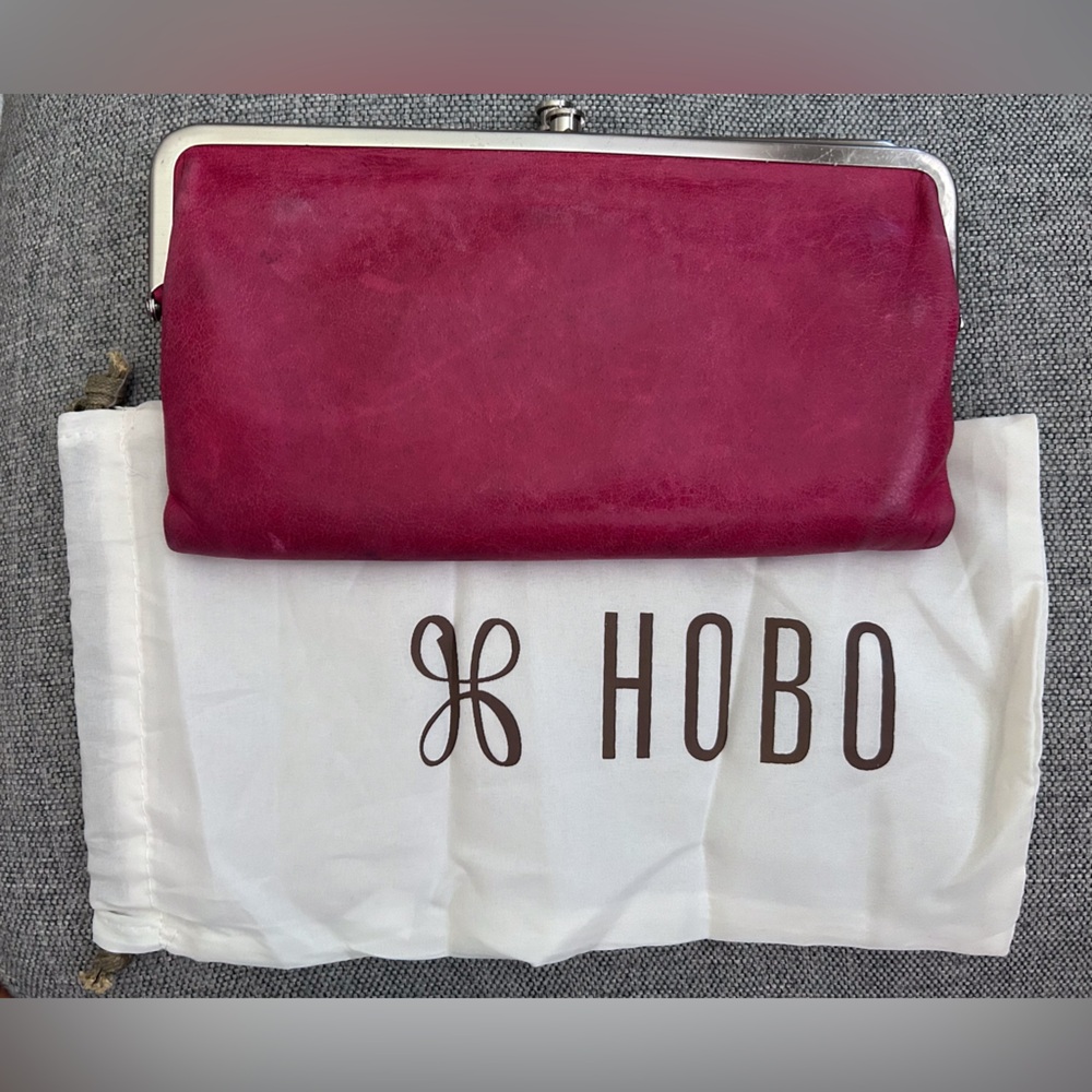 HOBO Lauren Leather Double Frame Wallet/Clutch in Red